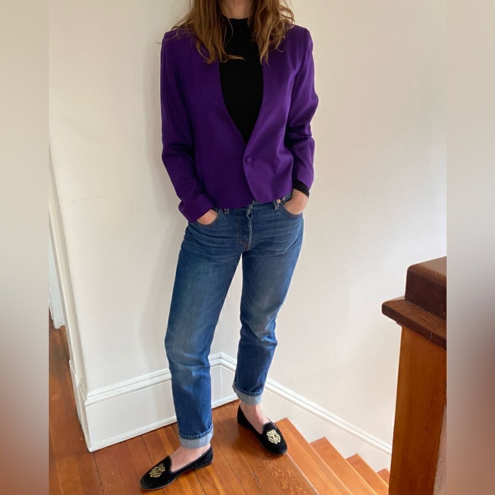 Silk Vintage Brooks Brothers Purple Blazer​ - Picture 4 of 11